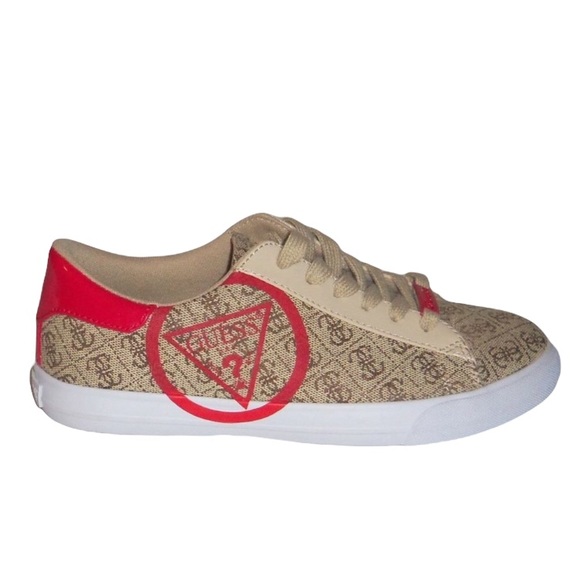 Guess Shoes - NEW GUESS Garit Low Top Logo Red Brown Sneakers - Size 7.5 M